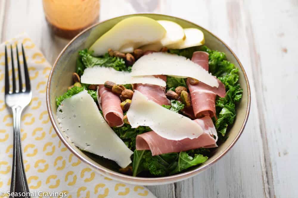 Warm Kale Salad with Prosciutto and Manchego