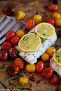 Skinny Roasted Cod with Tomatoes