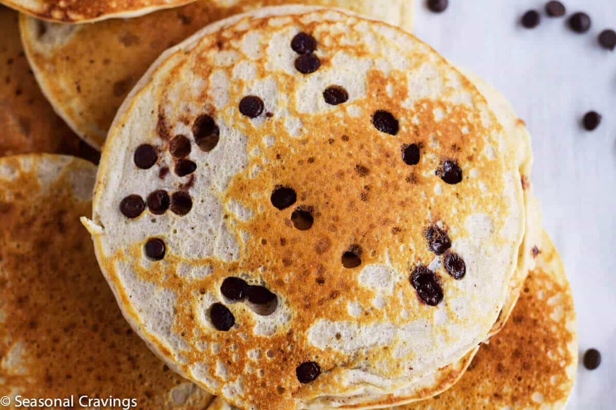Gluten Free Blender Pancakes with chocolate chips
