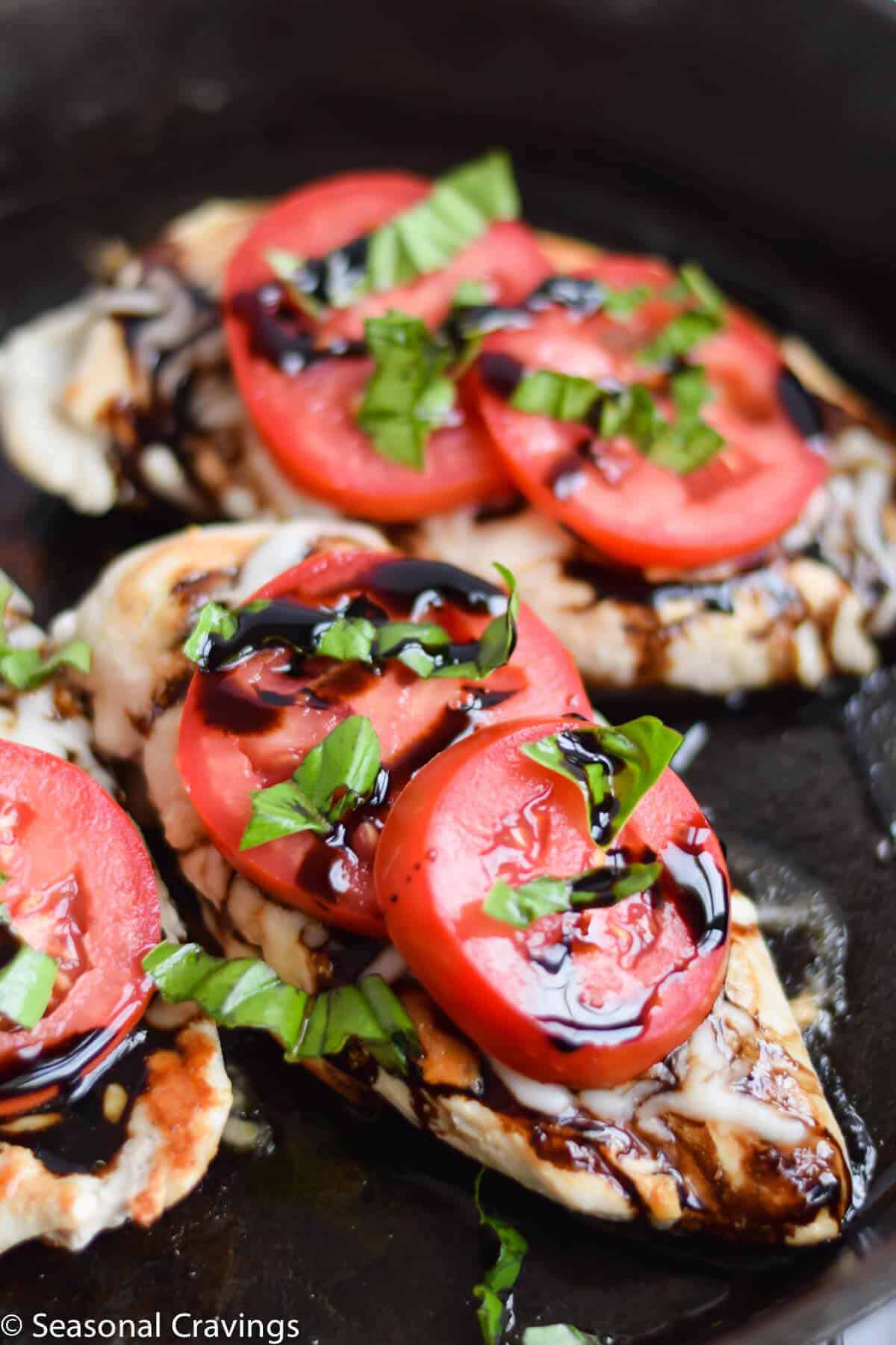  Caprese Chicken with basil garnish