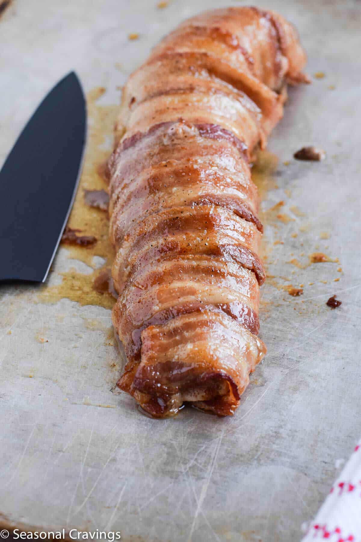 Maple Bacon Pork Tenderloin savory and sweet tenderloin fresh from the oven