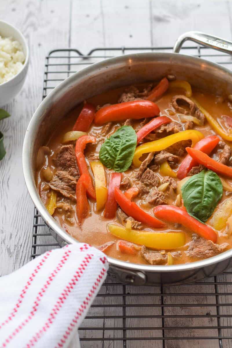 Easy Beef Curry - full of smoky, spicy flavor and ready in less than 30 minutes. {gluten free}