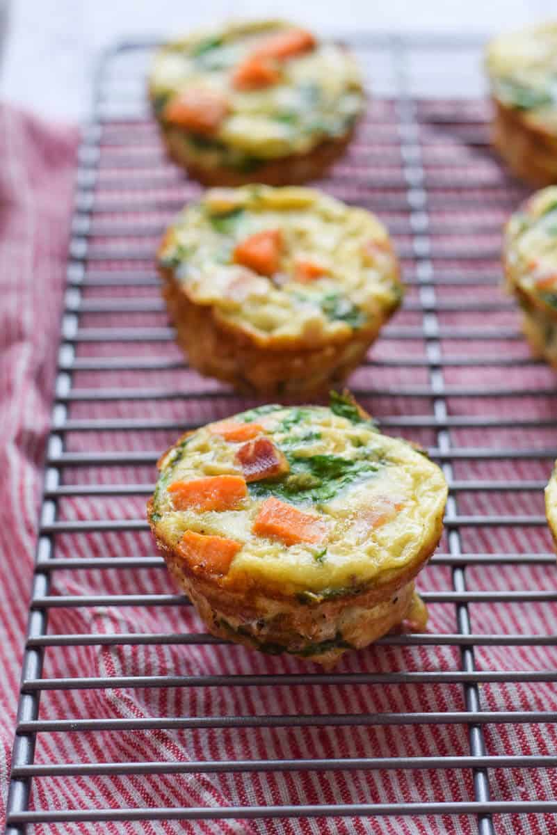 Paleo Quiche Cups with sweet potatoes and peppers