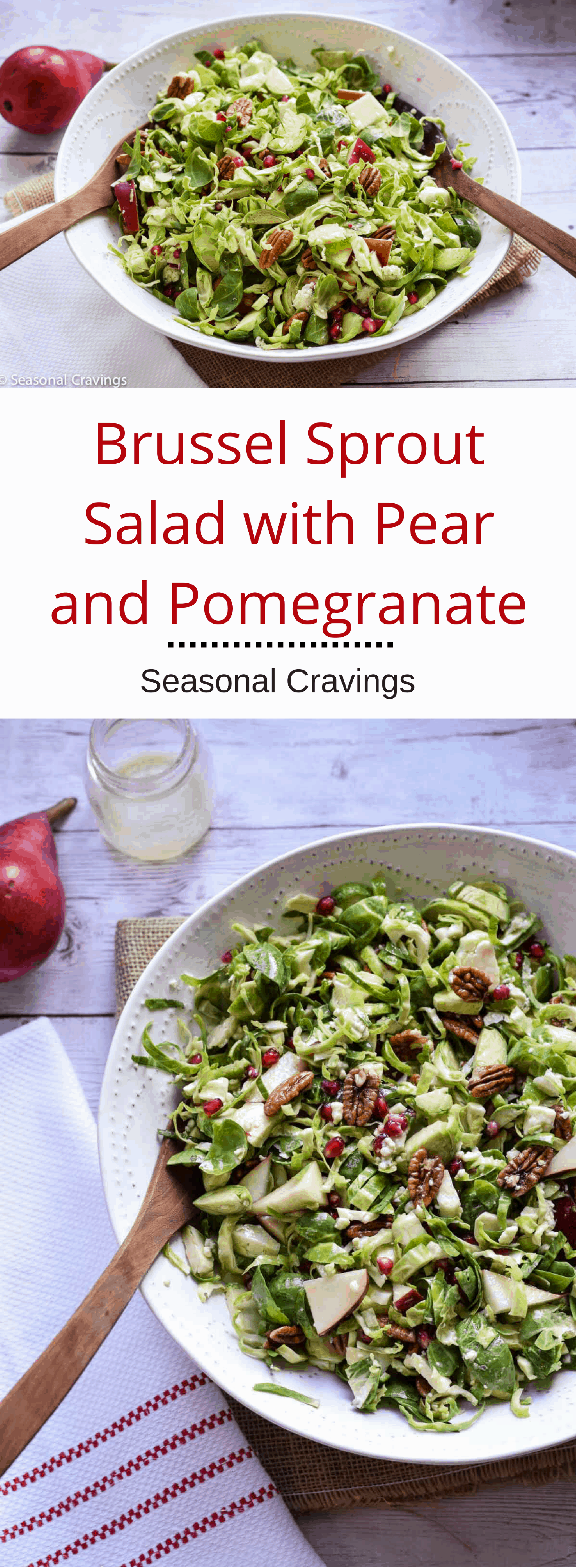 Brussel Sprout Salad with Pear and Pomegranate