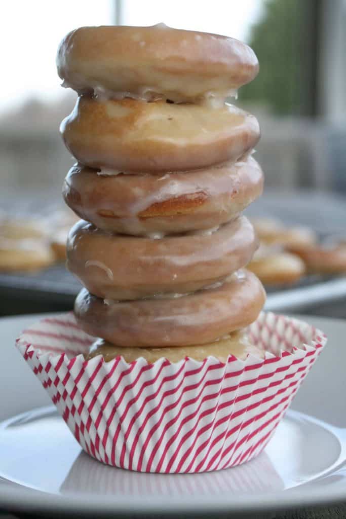 Gluten Free Donuts with glaze on a white plate
