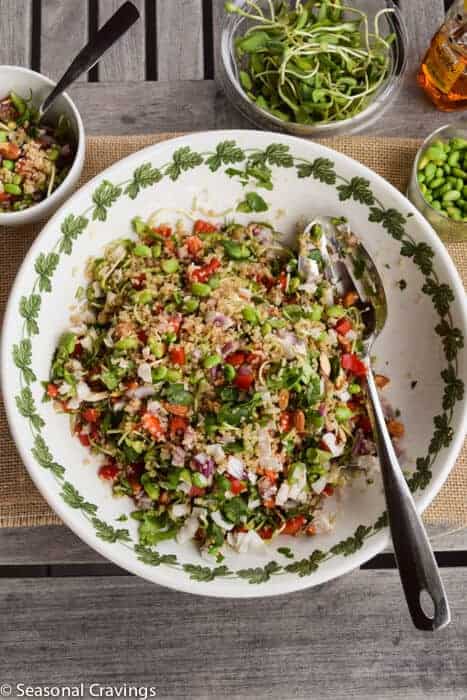 Whole Foods Quinoa Salad in a white bowl