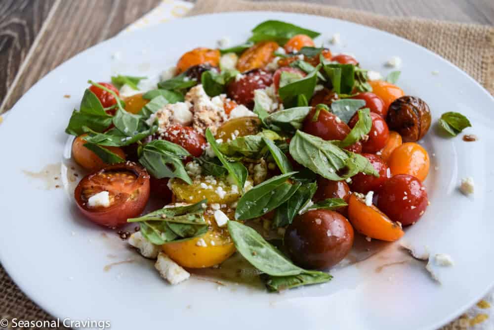 Tomato Salad With Basil on top