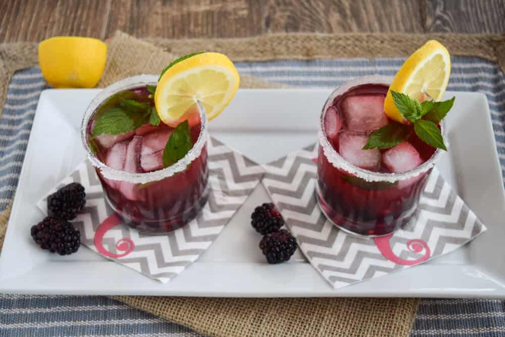 Blackberry Vodka cocktail in two glasses