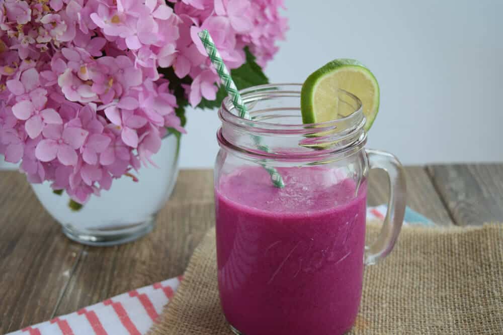  Smoothie with a pink flower