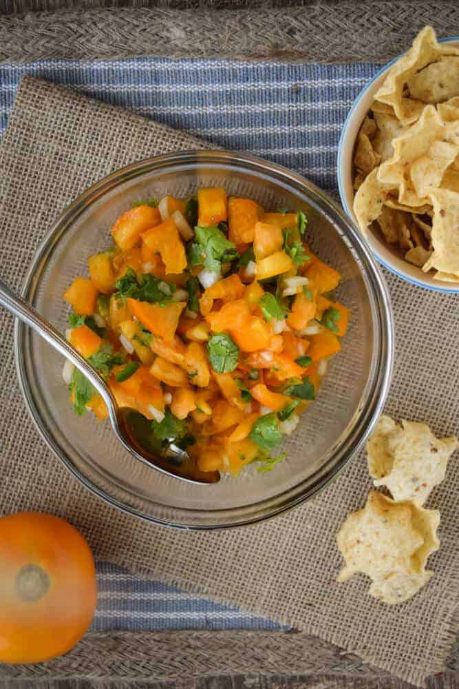 sweet Sunny Pico De Gallo With Yellow Tomatoes