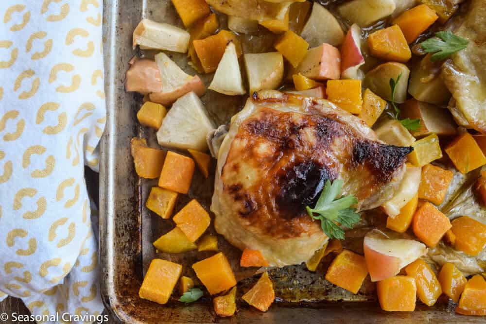 one pan chicken thighs with butternut squash dairy free
