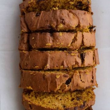 Gluten Free Pumpkin Bread with chocolate chips