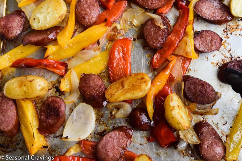 Sheet Pan Sausage and Peppers