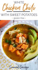 White chicken chili with sweet potatoes is a delicious and satisfying dish that combines the flavors of white chicken chili with the added touch of sweet potatoes.