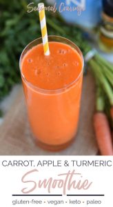 A flavorful and nutritious smoothie made with fresh carrots, crisp apples, and a touch of vibrant turmeric. Perfect for a healthy boost of antioxidants and essential vitamins in your day.