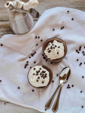 Two Ingredient Chocolate Mousse with Coconut Whipped Cream
