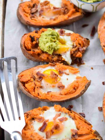 dairy free Baked Sweet Potatoes with Egg