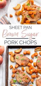 Sheet pan brown sugar pork chops.
