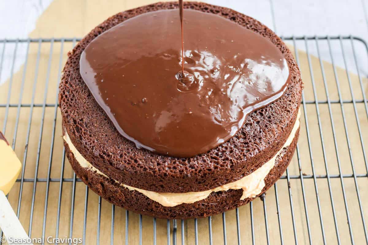 Chocolate Cake with Pumpkin Filling