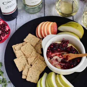 Brie with Cranberry Pomegranate Sauce
