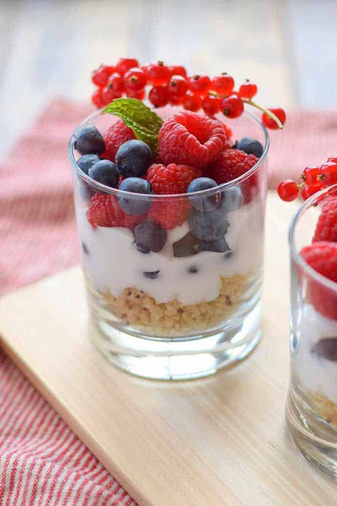 Quinoa Yogurt Parfait with berries