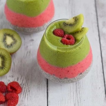 Kiwi and Raspberry Chia Pudding