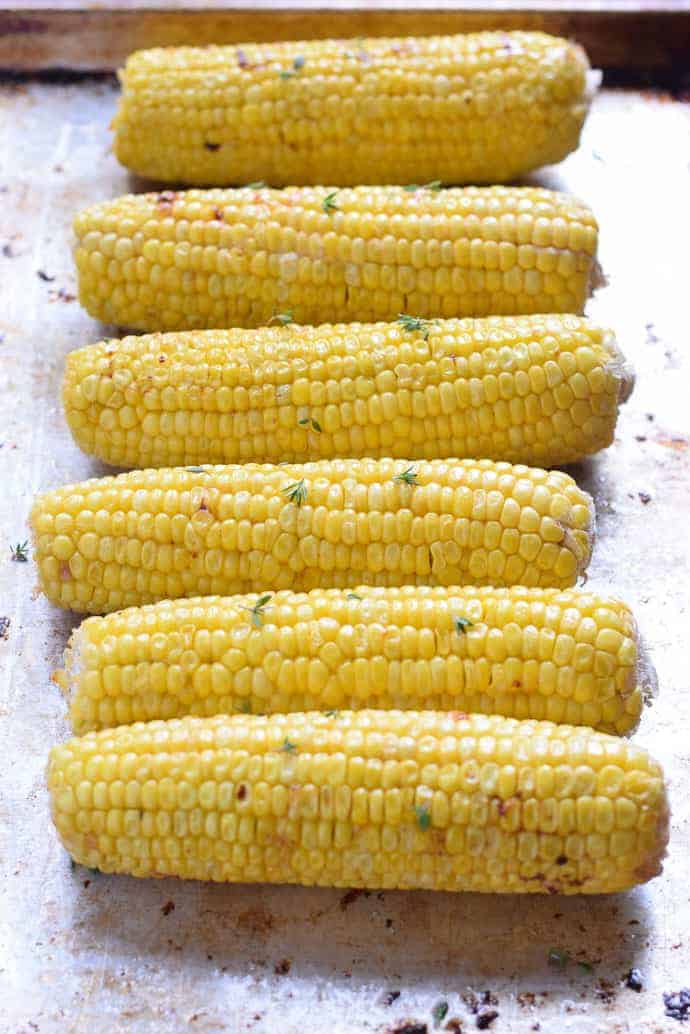 corn in the oven with butter and thyme