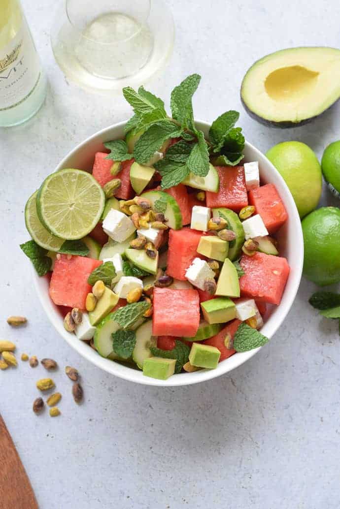 Watermelon + Cucumber Salad