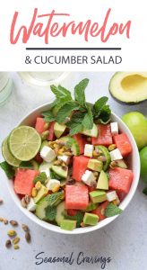 Watermelon and cucumber salad with feta.
