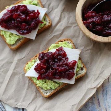 Avocado Toast with Turkey and Cranberry Sauce