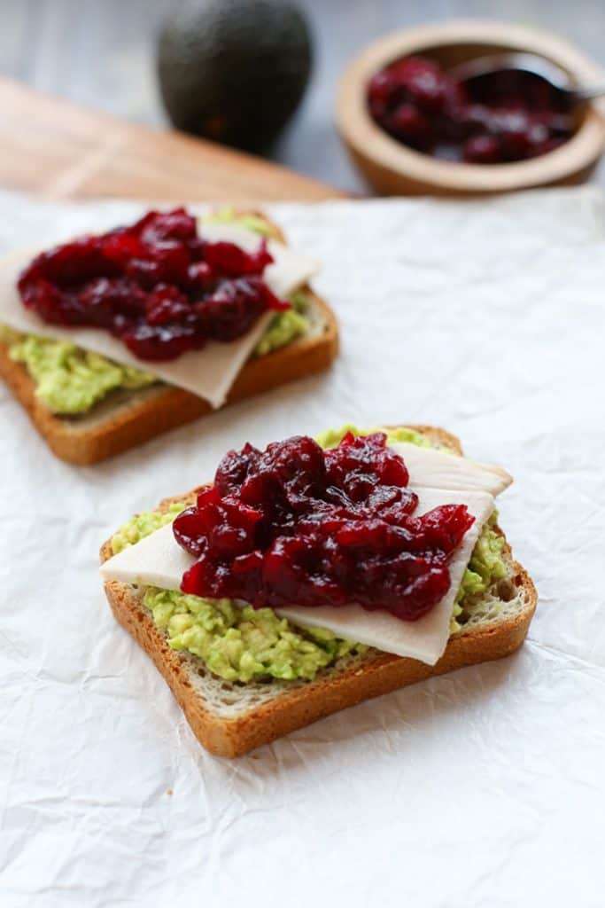 Avocado Toast with Turkey and Cranberry Sauce