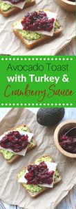 Avocado toast with a twist of turkey and cranberry sauce.