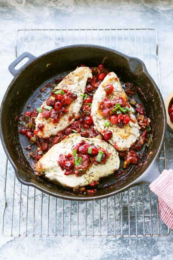 Skillet Cranberry and Leek Chicken