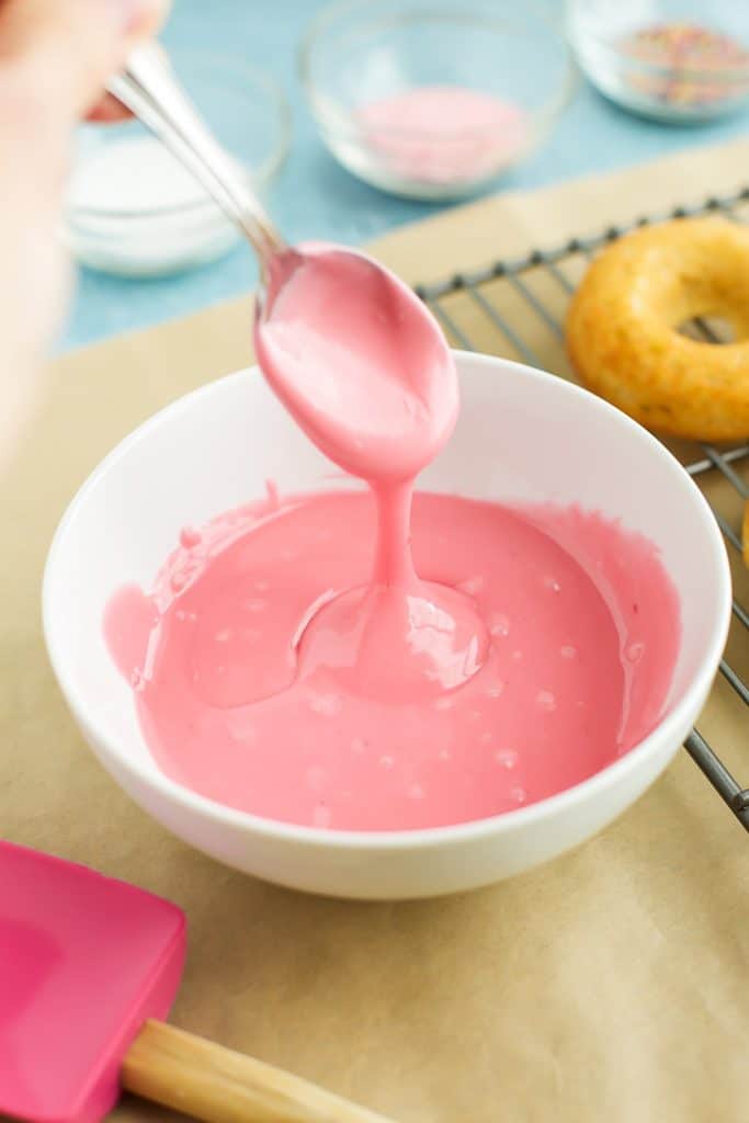 vanilla donut icing in a bowl