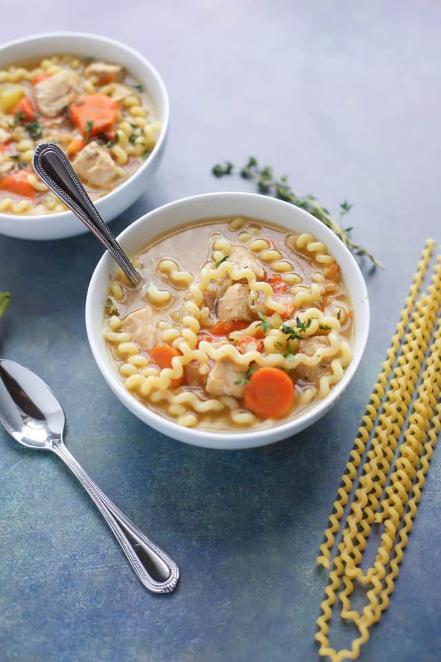 Instant Pot Chicken Soup with a spoon