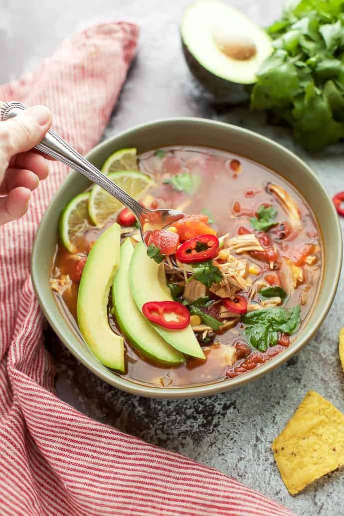 Instant Pot Chicken Tortilla Soup via Seasonal Cravings