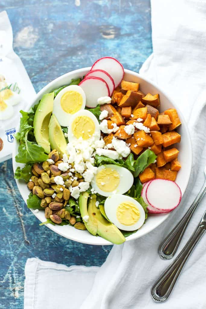70 easy dinners gluten free sweet potato salad in a white plate