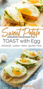 Sweet potato toast serves as a delightful base for a perfectly cooked egg.