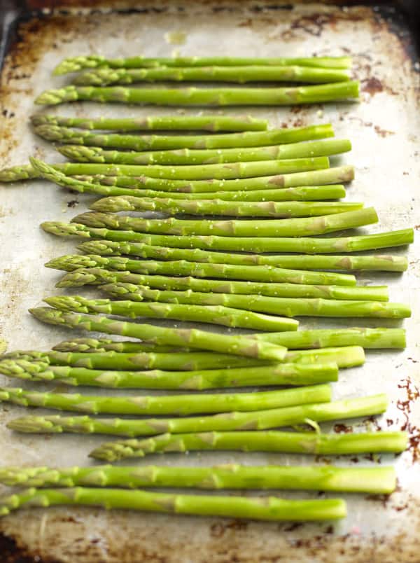 asparagus on a sheet pan