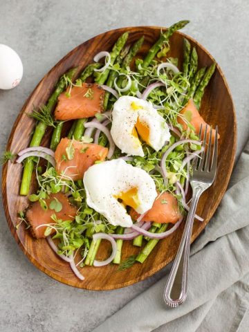 Roasted Asparagus Salad with Poached Eggs