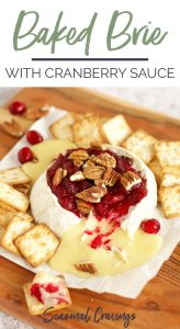 Baked brie with cranberry sauce is a deliciously gooey and flavorful appetizer that combines the richness of melted brie cheese with the tanginess of homemade cranberry sauce.