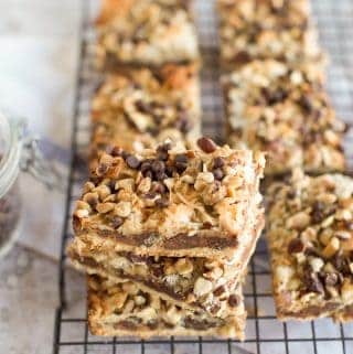 Gluten Free Seven Layer Bars stacked up