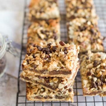 Gluten Free Seven Layer Bars stacked up