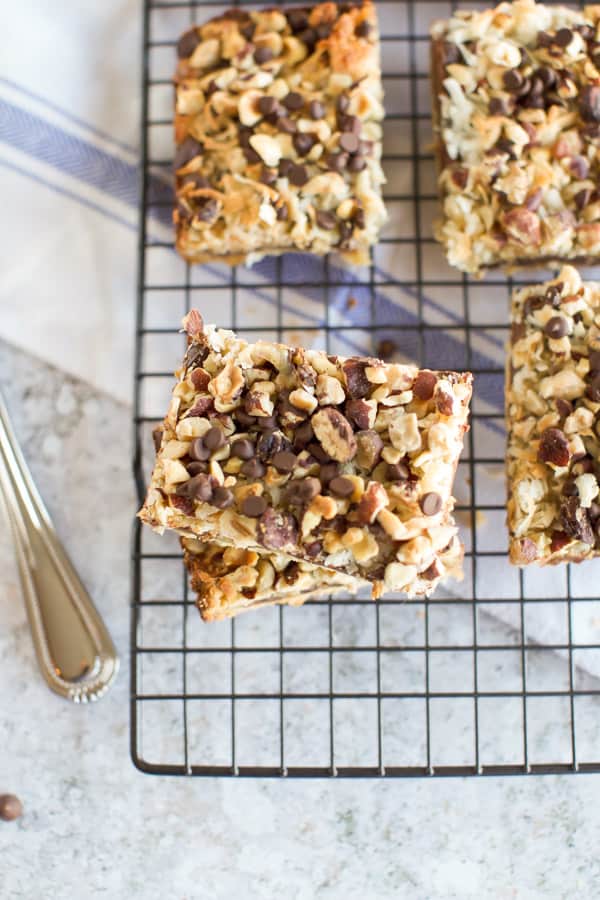 Close up of Easy Gluten Free Seven Layer Bars