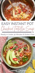 Easy Instant Pot Chicken Tortilla Soup in a bowl.