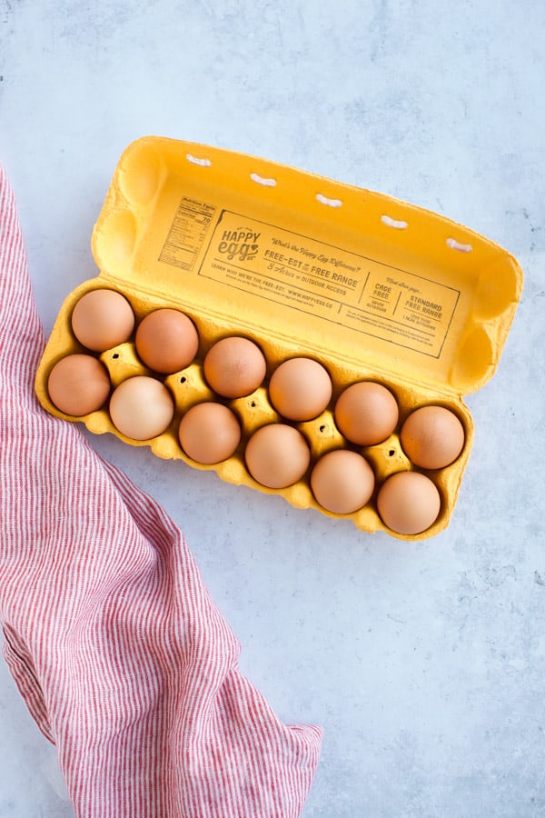 box of happy eggs open
