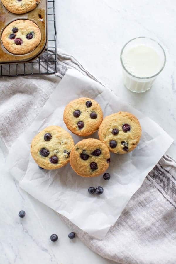 Keto blueberry muffins with milk