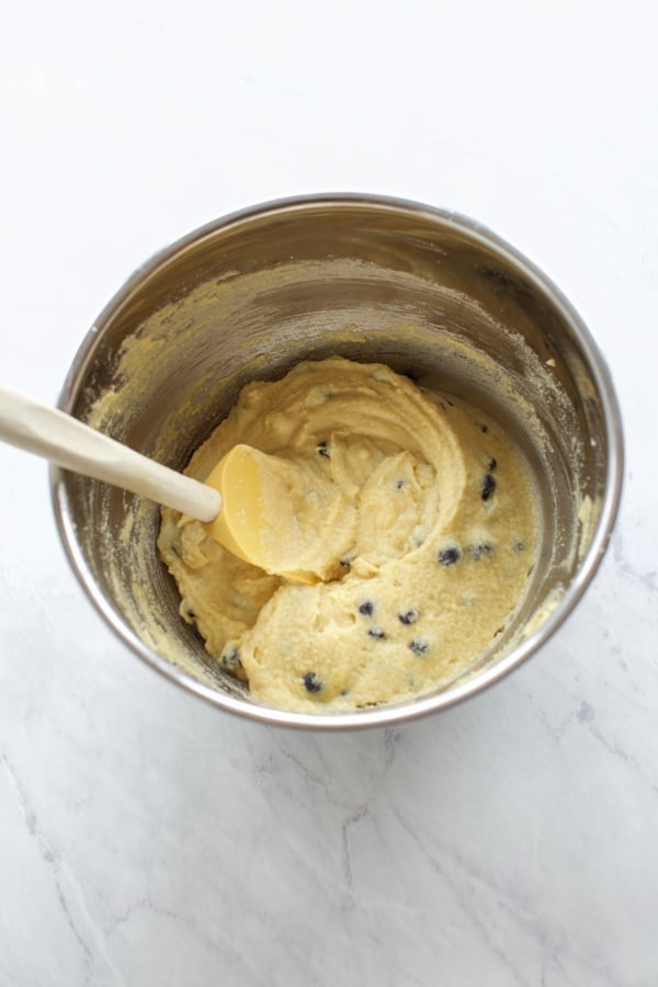 almond flour blueberry muffins in a bowl