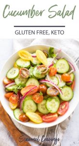 Gluten-free keto Cucumber Tomato Salad.