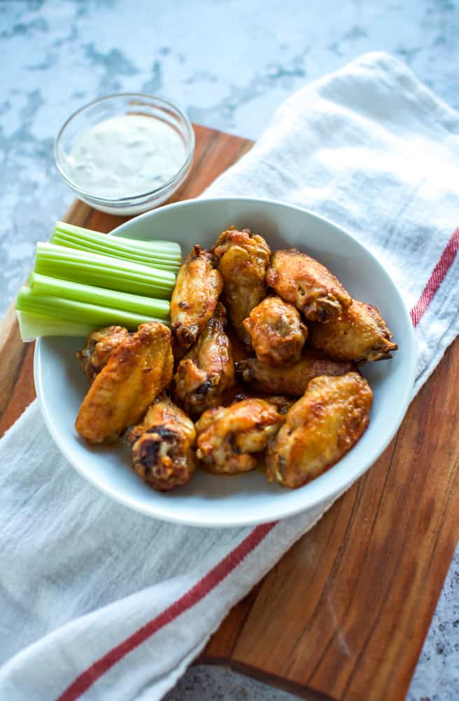 Air Fryer Chicken Wings with celery